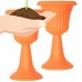 ALEKO Tall Plastic Garden Plant Urn - Orange - Lot of 2   555955790